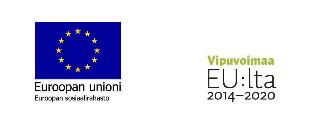 Rahoittajien logot: Euroopan unioni ja Vipuvoimaa EU:lta 2014 - 2020.