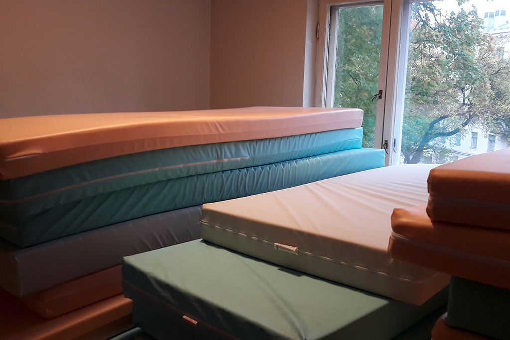 Mattresses for emergency accommodation.