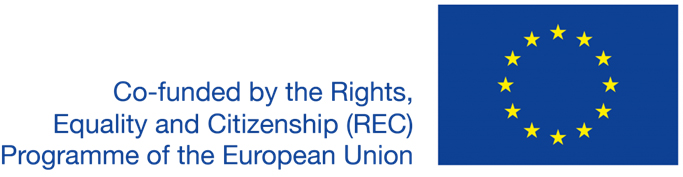 Euroopan Unionin Perusoikeus-, tasa-arvo- ja kansalaisuus -rahoitusohjelma (REC) logo.