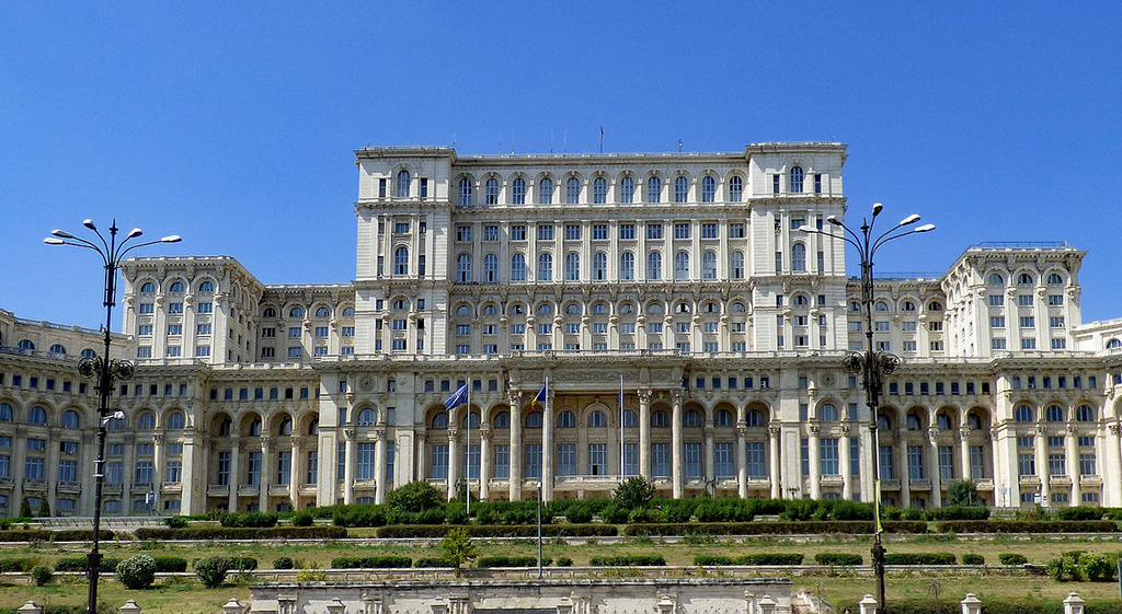 White building in Bucarest.
