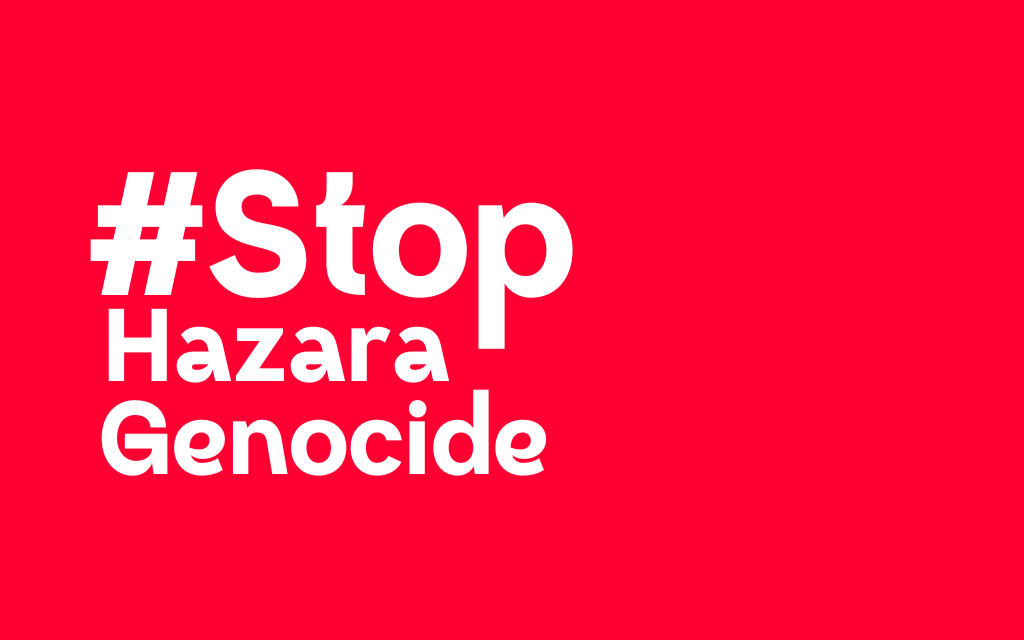 Teksti: #StopHazaraGenocide.