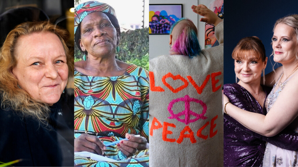 Kollaasi, jossa hymyilevät ihmiset katsovat kameraan.